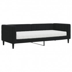 Sofa z materacem do spania, czarna, 80x200 cm, aksamit