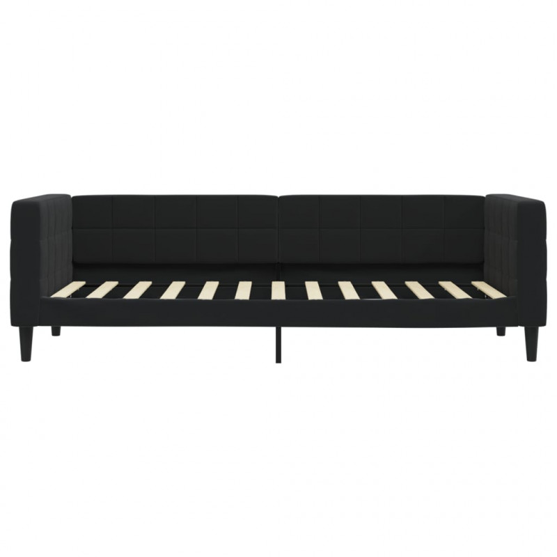 Sofa z materacem do spania, czarna, 80x200 cm, aksamit