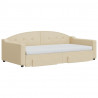 Sofa rozsuwana z szufladami, kremowa, 100x200 cm, tkanina