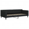 Sofa rozsuwana z szufladami, czarna, 90x200 cm, tkanina