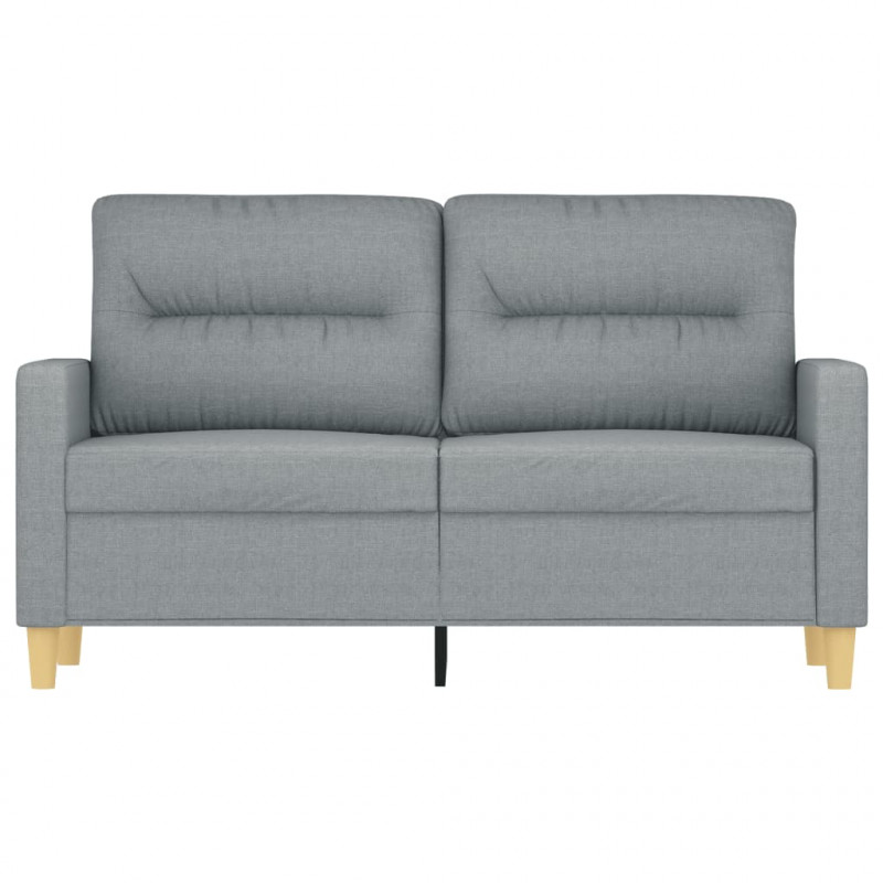 Sofa 2-osobowa, jasnoszara, 120 cm, tapicerowana tkaniną