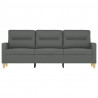 Sofa 3-osobowa, ciemnoszara, 180 cm, tapicerowana tkaniną