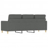 Sofa 3-osobowa, ciemnoszara, 180 cm, tapicerowana tkaniną