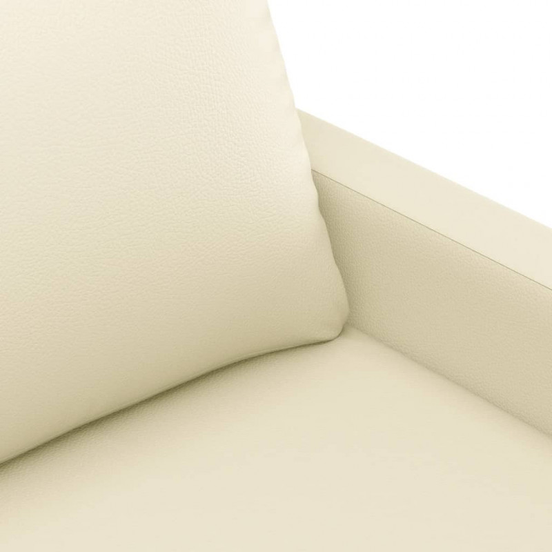 Fotel, kremowy, 60 cm, obity sztuczną skórą