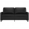 2-osobowa sofa, czarna, 140 cm, sztuczna skóra