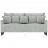 Sofa 2-osobowa, jasnoszara, 140 cm, tapicerowana aksamitem