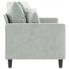 Sofa 2-osobowa, jasnoszara, 140 cm, tapicerowana aksamitem