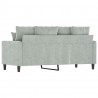 Sofa 2-osobowa, jasnoszara, 140 cm, tapicerowana aksamitem