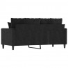 Sofa 2-osobowa, czarna, 140 cm, tapicerowana aksamitem