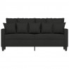 Sofa 2-osobowa, czarna, 140 cm, tapicerowana tkaniną