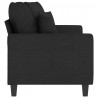 Sofa 2-osobowa, czarna, 140 cm, tapicerowana tkaniną