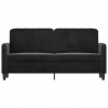 Sofa 2-osobowa, czarna, 140 cm, tapicerowana aksamitem