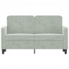 Sofa 2-osobowa, jasnoszara, 120 cm, tapicerowana aksamitem
