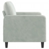 Sofa 2-osobowa, jasnoszara, 120 cm, tapicerowana aksamitem