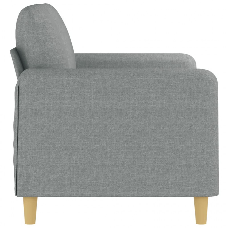 Sofa 2-osobowa, jasnoszara, 120 cm, tapicerowana tkaniną
