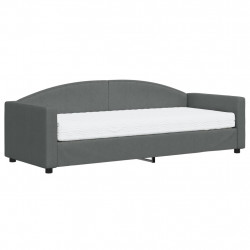 Sofa z materacem do spania, ciemnoszara, 80x200 cm, tkanina