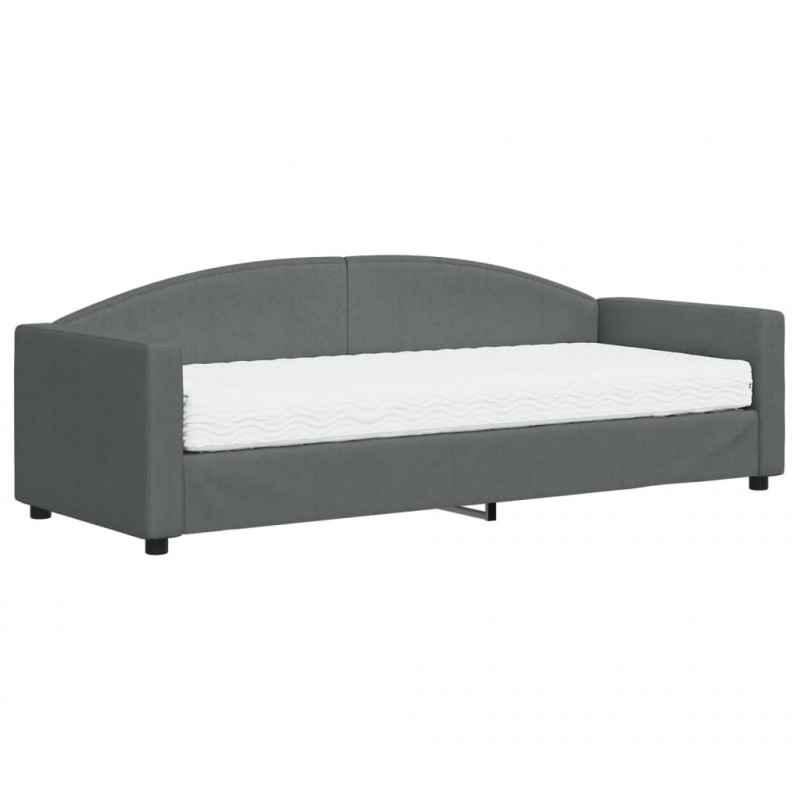 Sofa z materacem do spania, ciemnoszara, 80x200 cm, tkanina