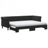 Sofa rozsuwana z materacami, czarna, 80x200 cm, aksamit