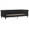 Sofa rozsuwana z materacami, czarna, 80x200 cm, aksamit