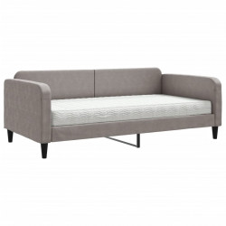 Sofa z materacem do spania, kolor taupe, 100x200 cm, tkanina