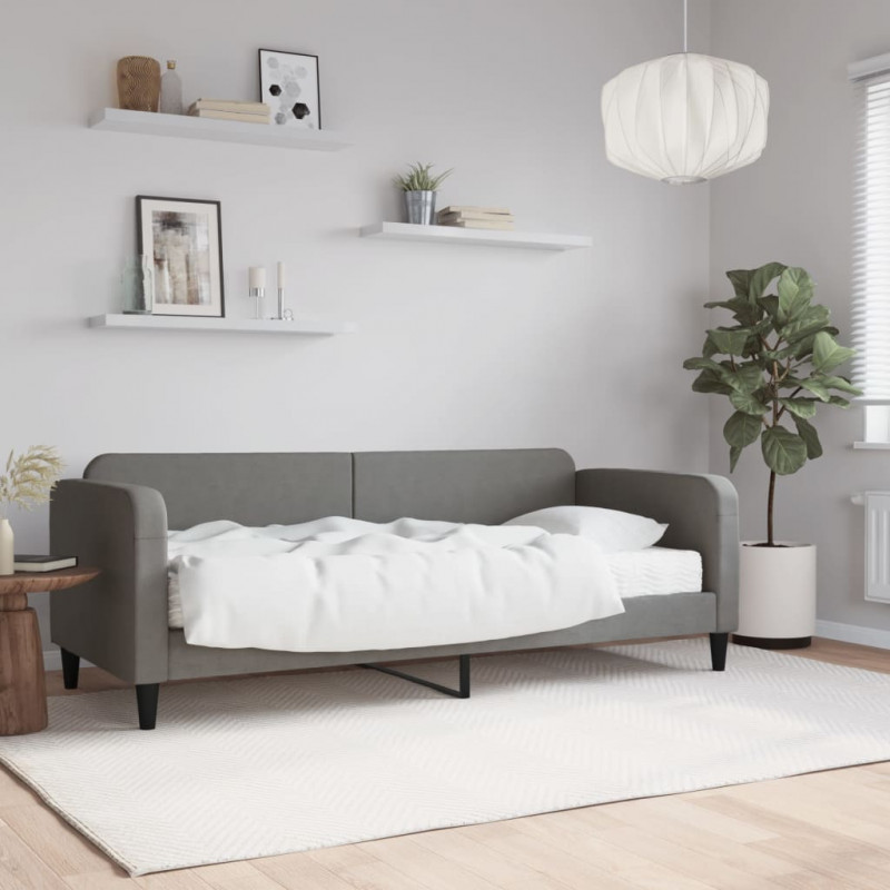 Sofa z materacem do spania, ciemnoszara, 80x200 cm, tkanina
