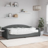 Sofa z materacem do spania, ciemnoszara, 100x200 cm, tkanina