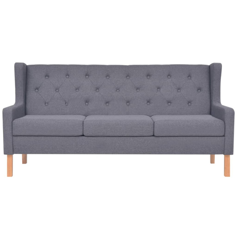 3-osobowa sofa tapicerowana tkaniną, szara