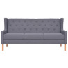 3-osobowa sofa tapicerowana tkaniną, szara