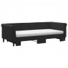 Sofa rozsuwana z materacami, czarna, 90x200 cm, aksamit
