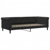 Sofa rozsuwana z materacami, czarna, 90x200 cm, aksamit