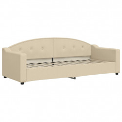 Sofa rozsuwana z materacami, kremowa, 80x200 cm, tkanina