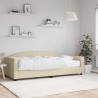 Sofa z materacem do spania, kremowa, 100x200 cm, tkanina