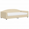 Sofa z materacem do spania, kremowa, 100x200 cm, tkanina
