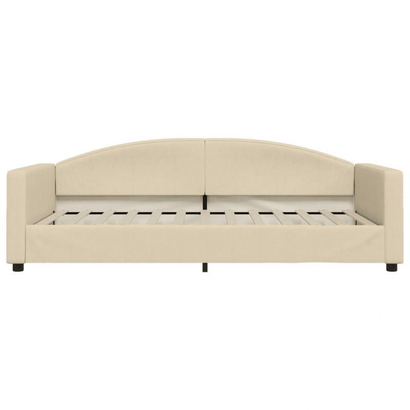 Sofa z materacem do spania, kremowa, 100x200 cm, tkanina