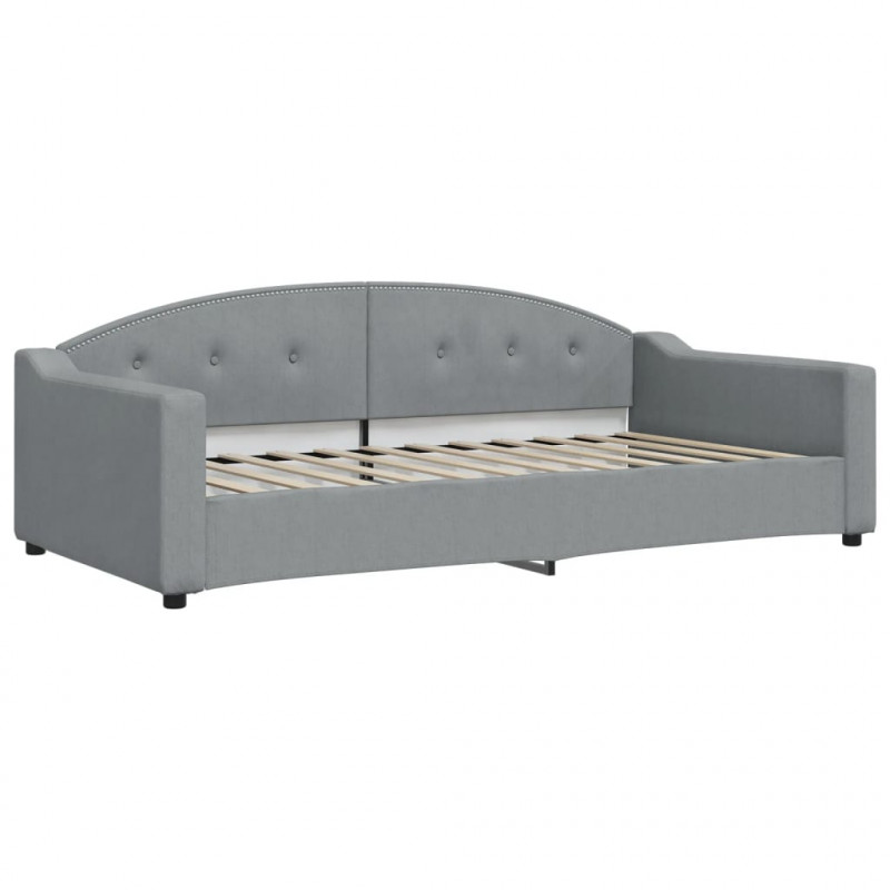 Sofa rozsuwana z materacami, jasnoszara, 100x200 cm, tkanina