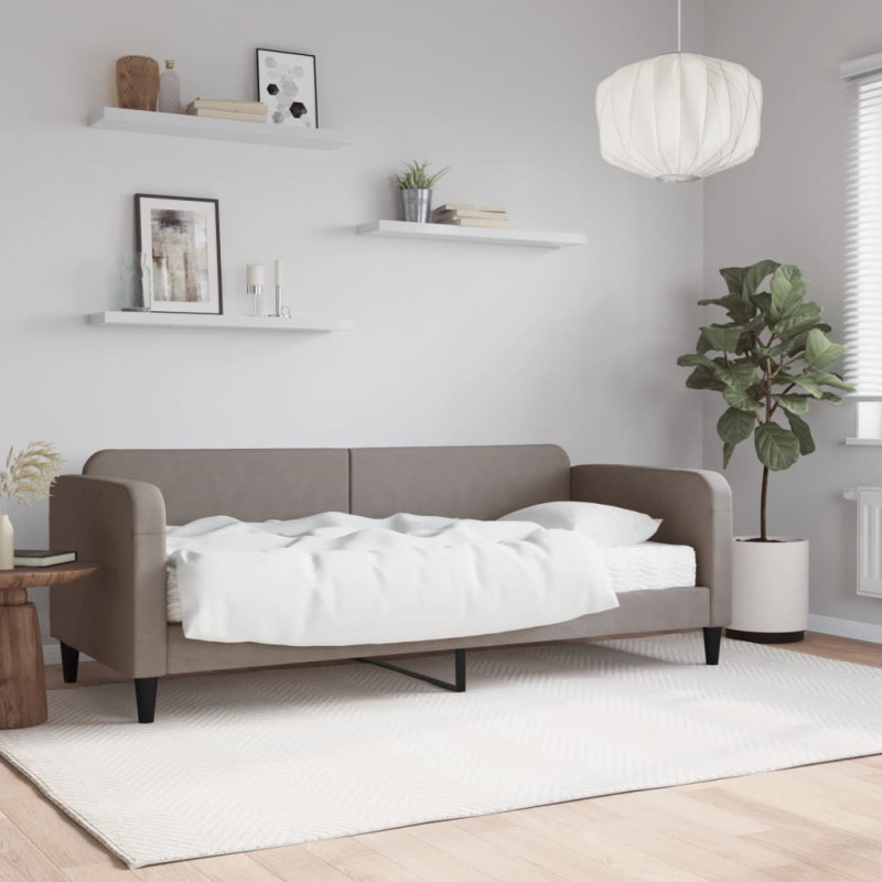 Sofa z materacem do spania, kolor taupe, 80x200 cm, tkanina