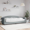 Sofa z materacem do spania, jasnoszara, 90x200 cm, tkanina