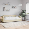 Sofa z materacem do spania, kremowa, 90x200 cm, tkanina