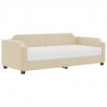 Sofa z materacem do spania, kremowa, 90x200 cm, tkanina