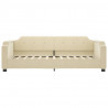 Sofa z materacem do spania, kremowa, 90x200 cm, tkanina