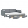 Sofa rozsuwana z szufladami, jasnoszara, 80x200 cm, tkanina