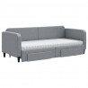 Sofa rozsuwana z szufladami, jasnoszara, 80x200 cm, tkanina