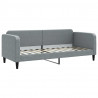 Sofa rozsuwana z szufladami, jasnoszara, 80x200 cm, tkanina