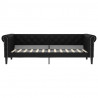 Sofa z materacem, czarna, 90x200 cm, sztuczna skóra