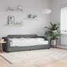 Sofa z materacem do spania, ciemnoszara, 100x200 cm, tkanina