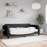 Sofa z materacem, czarna, 90x190 cm, tkanina