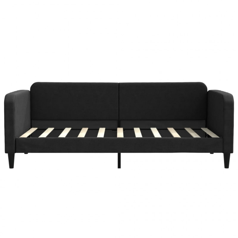 Sofa z materacem, czarna, 90x190 cm, tkanina