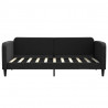 Sofa z materacem, czarna, 90x190 cm, tkanina