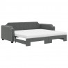 Sofa rozsuwana z materacami, ciemnoszara, 80x200 cm, tkanina
