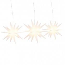 Ozdoby świetlne z LED, 3 szt., składane, białe